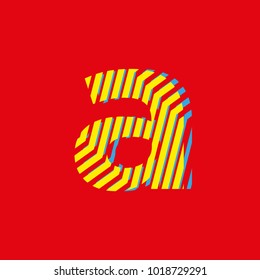 letter a, lowercase for poster texture with lines