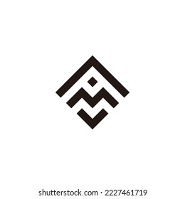 Letter A, M and V square, dot geometric symbol simple logo vector