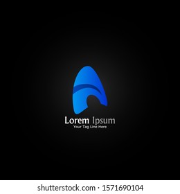 "letter A". Minimalist logo design.
Simple,digital and modern logo with smooth gradient effect.