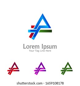 "letter A". Minimalist, simple, digital and modern logo design.