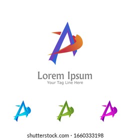 "letter A". Minimalist, simple, digital and modern logo design.