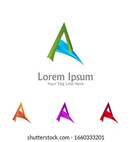 "letter A". Minimalist, simple, digital and modern logo design.