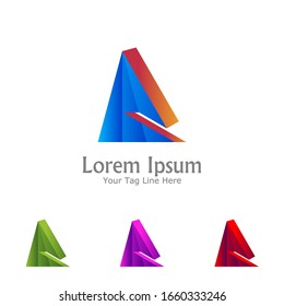 "Buchstabe A". Minimalistisches, einfaches, digitales und modernes Logo-Design.