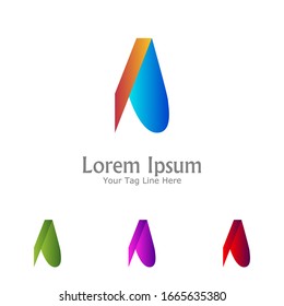 "letra A". Diseño minimalista, sencillo, digital y moderno de logotipos.