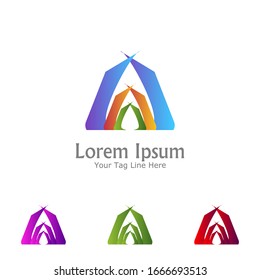 "letter A". Minimalist, simple, digital and modern logo design.