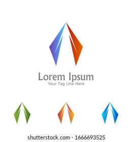 "letra A". Diseño minimalista, sencillo, digital y moderno de logotipos.