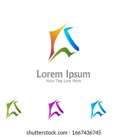 "letter A". Minimalist, simple, digital and modern logo design.