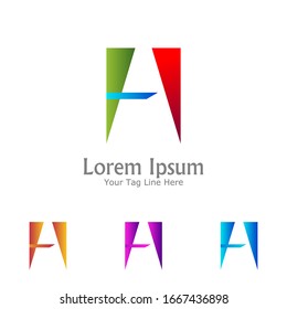 "letter A". Minimalist, simple, digital and modern logo design.