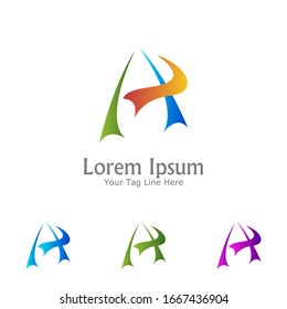 "letra A". Diseño minimalista, sencillo, digital y moderno de logotipos.