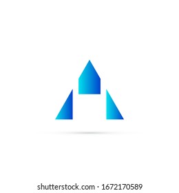 "letter A". Minimalist, simple, digital and modern logo design.