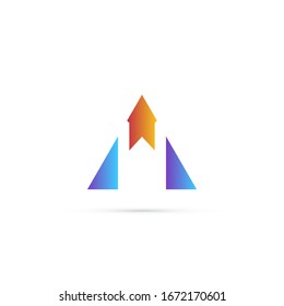 "letra A". Diseño minimalista, sencillo, digital y moderno de logotipos.