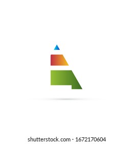 "letra A". Diseño minimalista, sencillo, digital y moderno de logotipos.