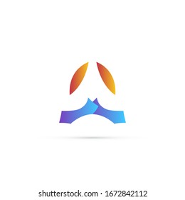 "letter A". Minimalist, simple, digital and modern logo design.