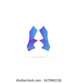 "letra A". Diseño minimalista, sencillo, digital y moderno de logotipos.