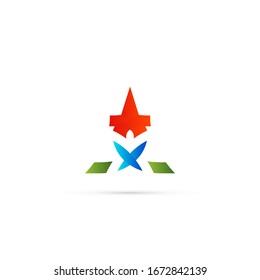 "letra A". Diseño minimalista, sencillo, digital y moderno de logotipos.