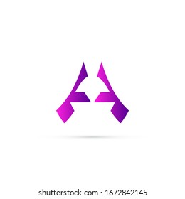 "letter A". Minimalist, simple, digital and modern logo design.