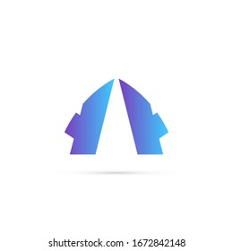 "letra A". Diseño minimalista, sencillo, digital y moderno de logotipos.