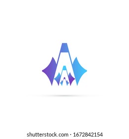 "letra A". Diseño minimalista, sencillo, digital y moderno de logotipos.