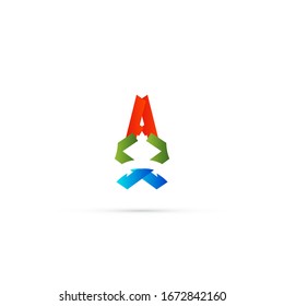 "letter A". Minimalist, simple, digital and modern logo design.