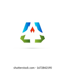 "letter A". Minimalist, simple, digital and modern logo design.