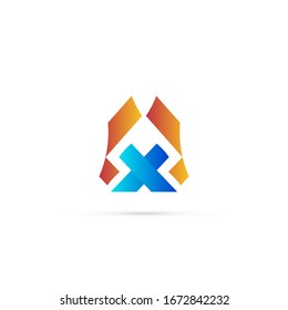 "letra A". Diseño minimalista, sencillo, digital y moderno de logotipos.