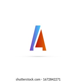"letra A". Diseño minimalista, sencillo, digital y moderno de logotipos.