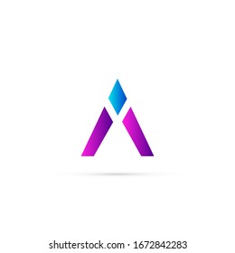 "letter A". Minimalist, simple, digital and modern logo design.