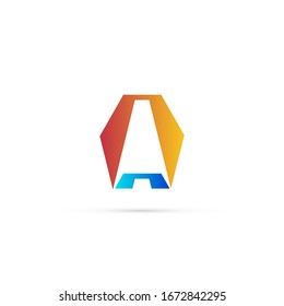 "letter A". Minimalist, simple, digital and modern logo design.