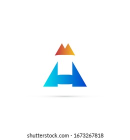 "letter A". Minimalist, simple, digital and modern logo design.
