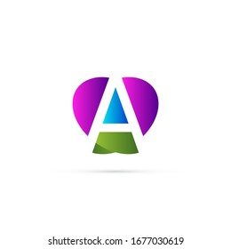 "letra A". Diseño minimalista, sencillo, digital y moderno de logotipos.