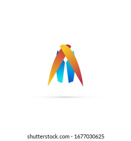 "letter A". Minimalist, simple, digital and modern logo design.