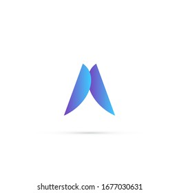 "letter A". Minimalist, simple, digital and modern logo design.
