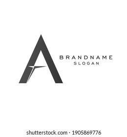letter A. Minimalistic logo vector on white background