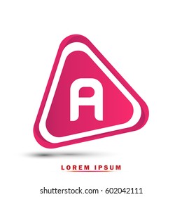 Letter A. Modern concept. elegant and simple typographic. Gradient pink