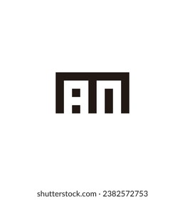 Letter A, n and m square geometric symbol simple logo vector