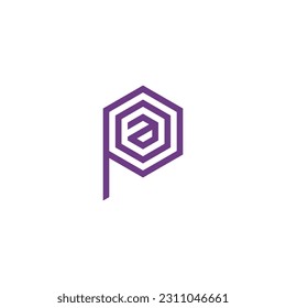 Letter a, o and p hexagon lines geometric symbol simple logo vector