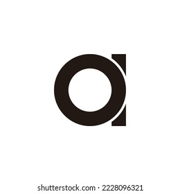 Buchstaben a, o und q geometrisches Symbol des Kreises, einfaches Logo, Vektorgrafik