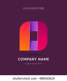 Letter a, p, o sign logo template. Vector business messaging logotype icon. Corporate identity branding in material design. App icon sign