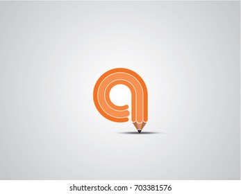 The letter 'A pencil vector icon