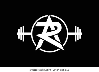 Letter A, R, P, AR, RA, PA, AP, RP, PR, ARP, PRA, RPA, APR OR RAP Logo With barbell shape. Fitness Gym logo.