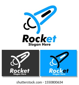 Letter A, Rocket Logo Template for Web, Apps and Technology Company