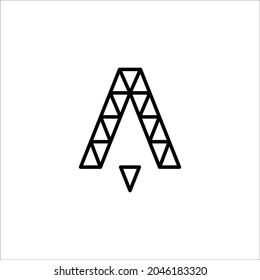 letra A, logotipo sencillo en negro