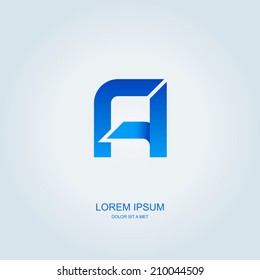 Letter "A" stylized vector template design emblem logo, Business technology universal idea, Vector illustration Eps 10