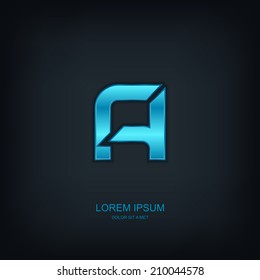 Letter "A" stylized vector template design emblem logo, Business technology universal idea, Vector illustration Eps 10