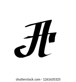 Letter A. Unique old brush grunge lettering. Vector illustration.