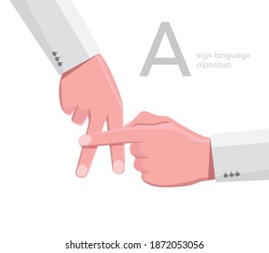 The letter 'A. Universal and Turkish handicapped hand alphabet letter A. Disabled hand. Hand tongue. Learning the alphabet, non-verbal communication, expression gestures vector.