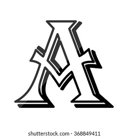 Letter A, vector alphabet