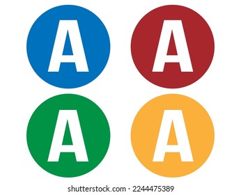 Letter A. Vector with balls in letter A set isolated on white background