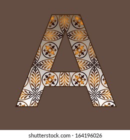 Letter A, vector font of vintage texture. See the entire set of alphabet from this series in my portfolio.