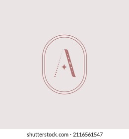 Letter "A" vector symbol. Logo, emblem, part of corporate identity. Astrology, magic, psychology, jewelry.